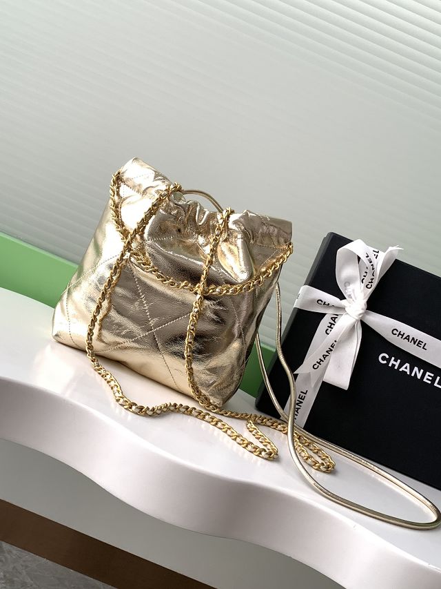 CC original calfskin 22 mini handbag AS3980 gold