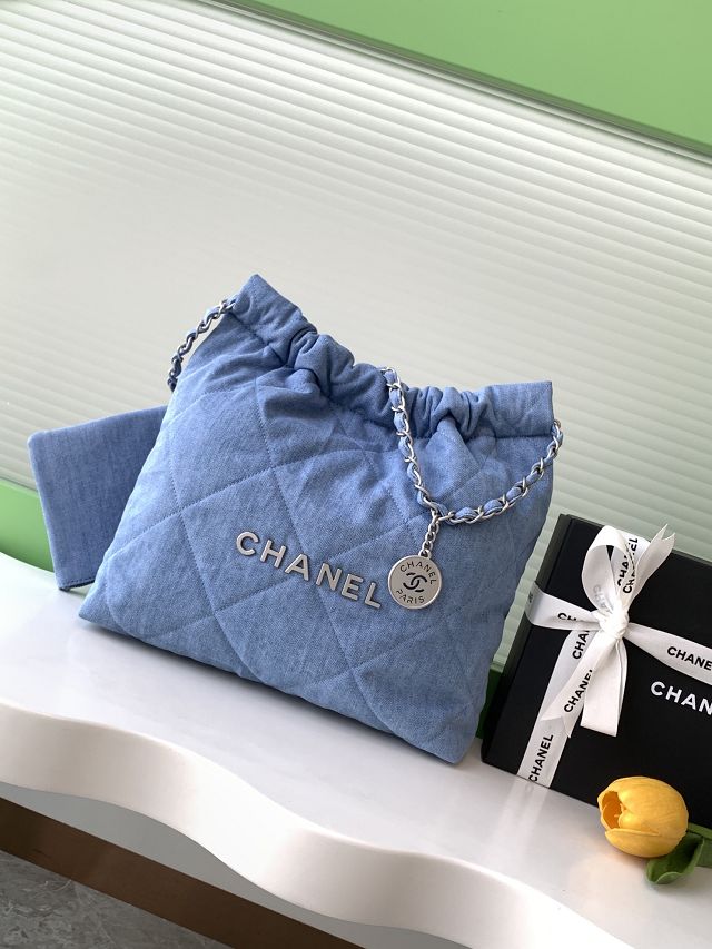 CC original denim 22 small handbag AS3260 blue