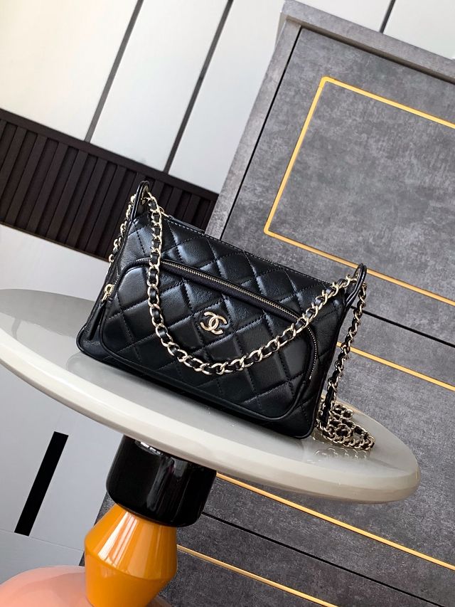 CC original lambskin clutch with chain AP4348 black