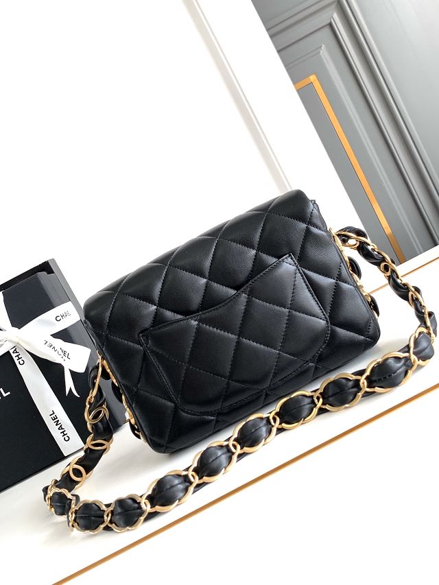 CC original lambskin small flap bag AS5174 black