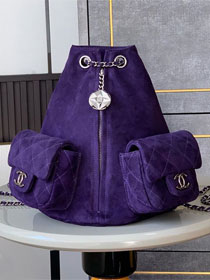 CC original suede calfskin backpack AS5350 purple