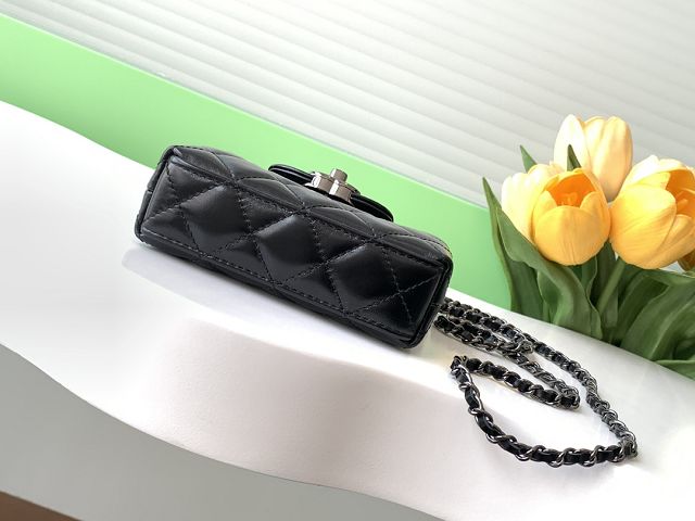 CC original calfskin clutch with chain AP3435 allblack