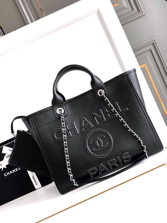 CC original calfskin small shopping bag AS3257 black