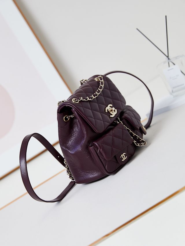 CC original grained calfskin backpack AS3860 burgundy