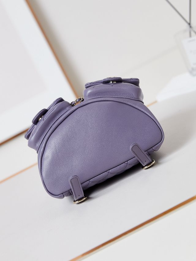 CC original grained calfskin backpack AS3860 purple