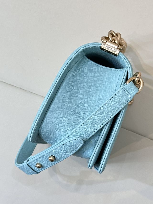 CC original grained calfskin medium boy handbag A67086 blue