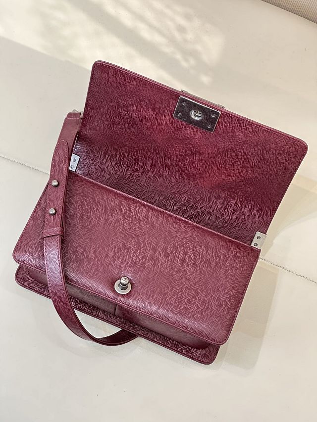 CC original grained calfskin medium boy handbag A67086 bordeaux