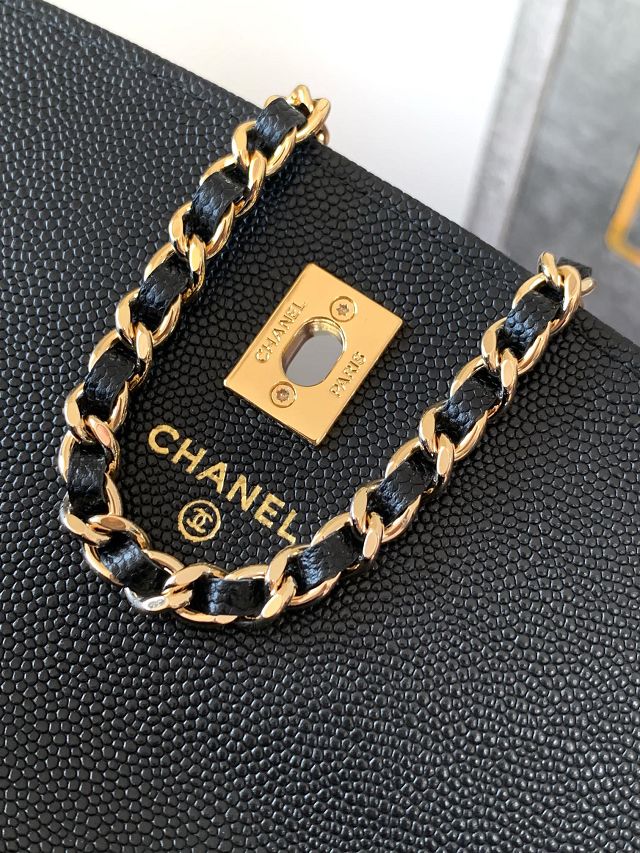 CC original grained calfskin wallet on chain AP4401 black