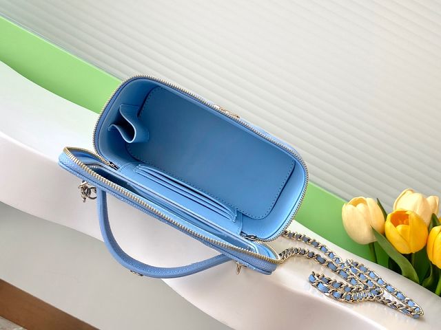 CC original grained calfskin vanity case AP4404 blue