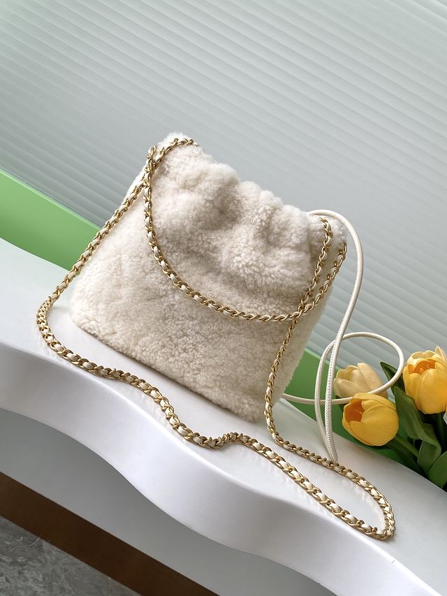 CC original shearling 22 mini handbag AS3980 white