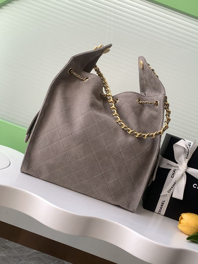 CC original suede calfskin large hobo bag AS5311 grey