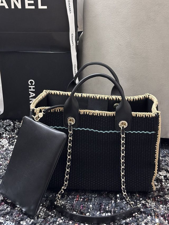 CC original tweed small shopping bag AS3257 black