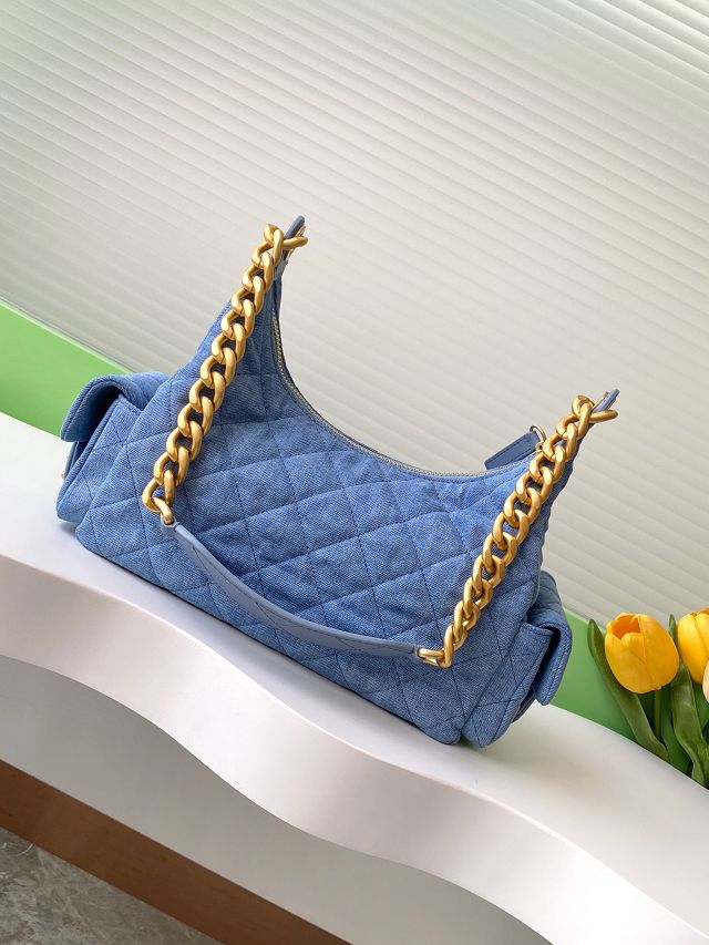 CC original denim large hobo bag AS5339 blue