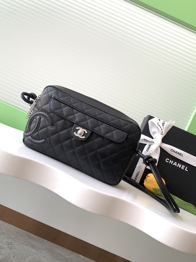 CC original lambskin camera bag AS6326 allblack