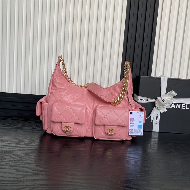 CC original lambskin maxi hobo bag AS5302 pink