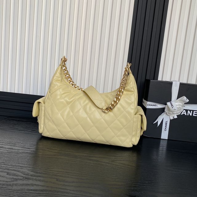 CC original lambskin maxi hobo bag AS5302 yellow