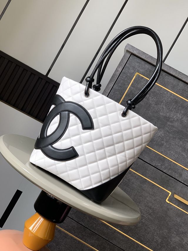 CC original lambskin shopping tote bag AS6336 white