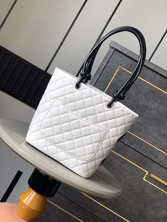 CC original lambskin shopping tote bag AS6336 white