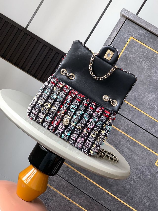 CC original sequins mini flap bag AS4561 black