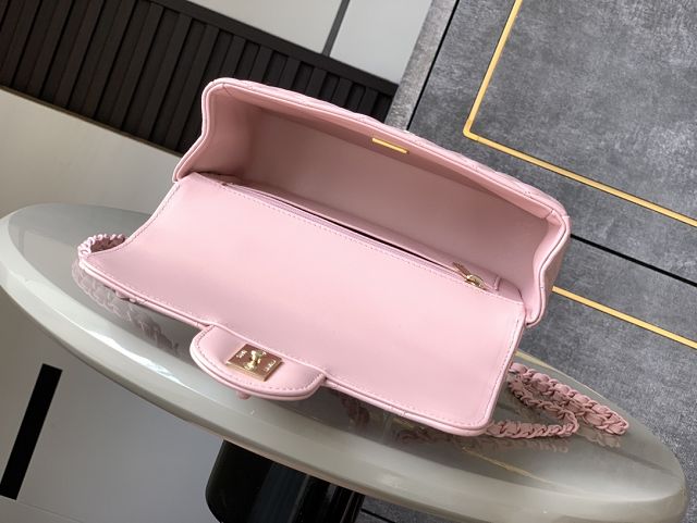 CC original lambskin mini top handle flap bag AS5243 pink