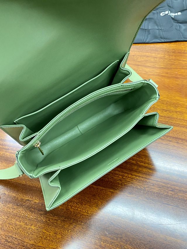 Celine original calfskin medium triomphe bag 187363 green