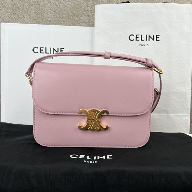 Celine original calfskin medium triomphe bag 187363 light pink