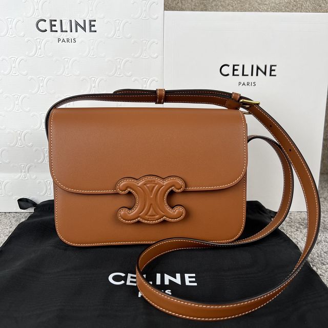 Celine original calfskin medium triomphe bag 199223  tan