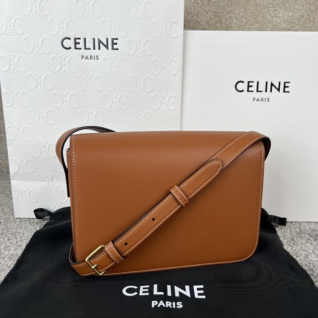 Celine original calfskin medium triomphe bag 199223  tan