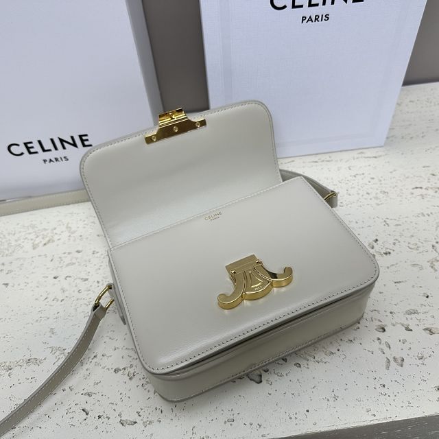 Celine original calfskin small triomphe bag 188423 light grey