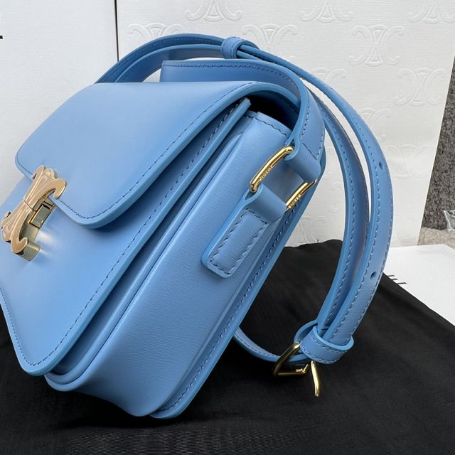 Celine original calfskin small triomphe bag 188423 blue 