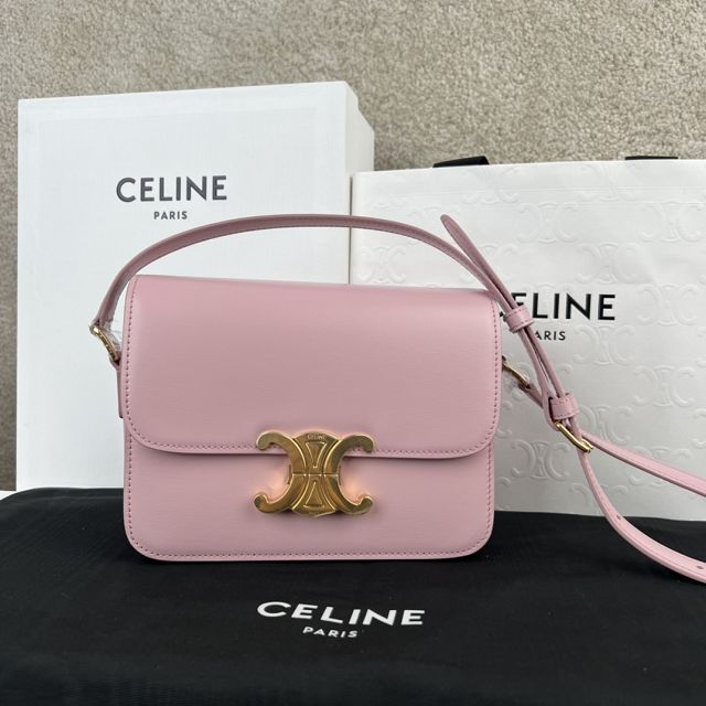 Celine original calfskin small triomphe bag 188423 pink