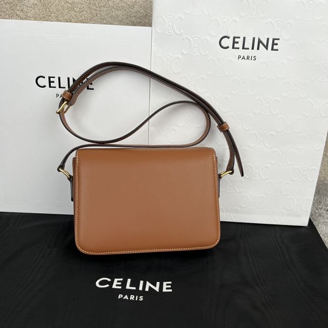 Celine original calfskin small triomphe bag 188423 tan