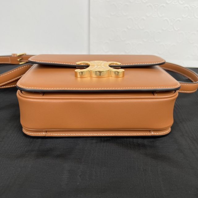 Celine original calfskin small triomphe bag 188423 tan