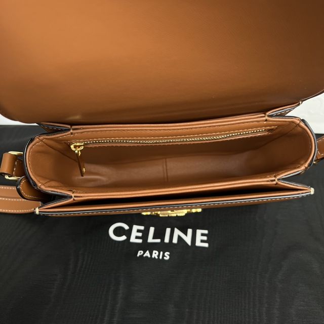 Celine original calfskin small triomphe bag 188423 tan