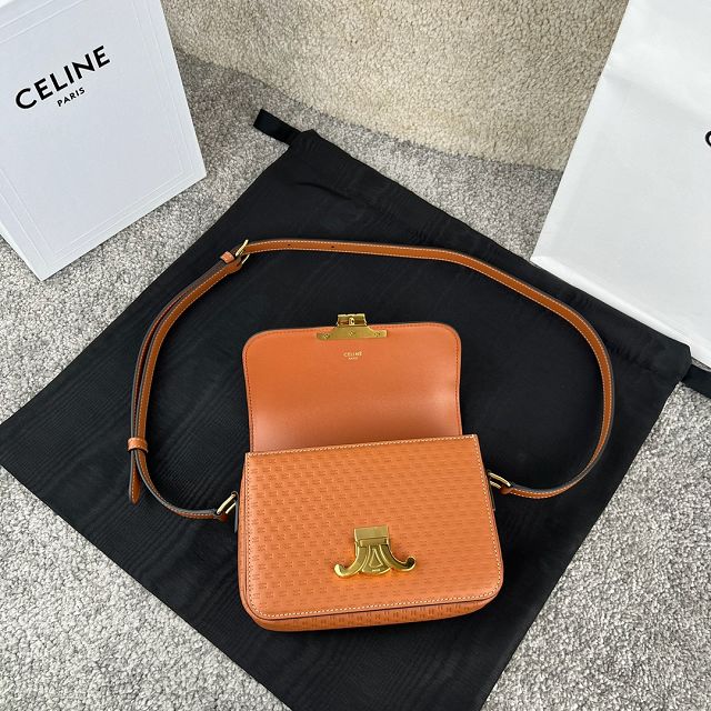 Celine original calfskin small triomphe bag 188423 tan