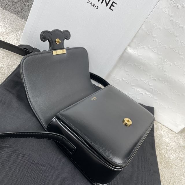 Celine original calfskin small triomphe bag 199223 black