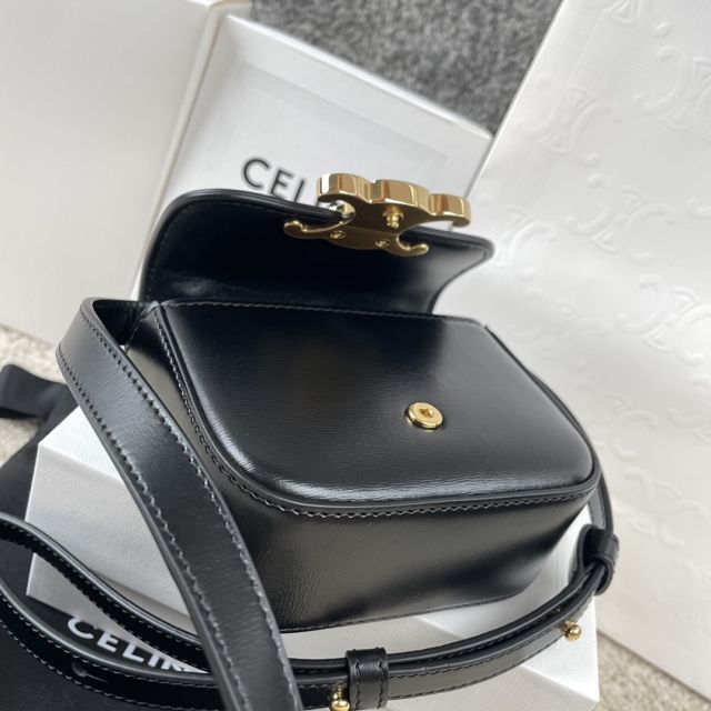 Celine original calfskin triomphe mini bag 101513 black