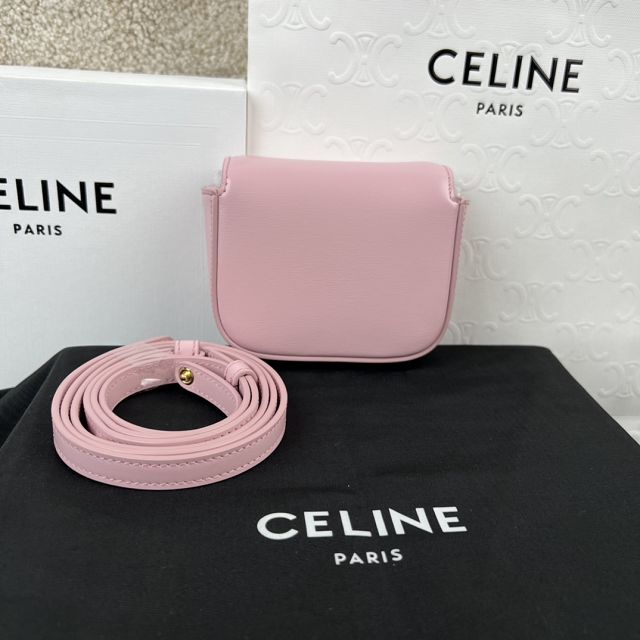 Celine original calfskin triomphe mini bag 101513 light pink