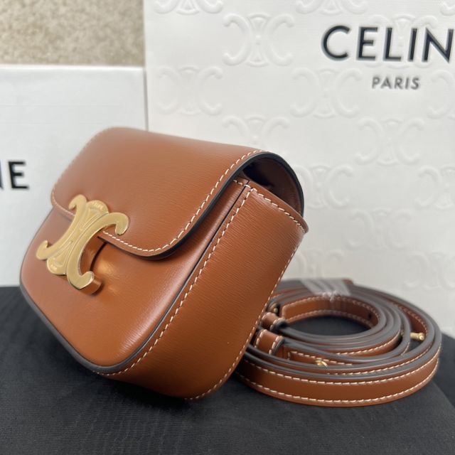 Celine original calfskin triomphe mini bag 101513 tan