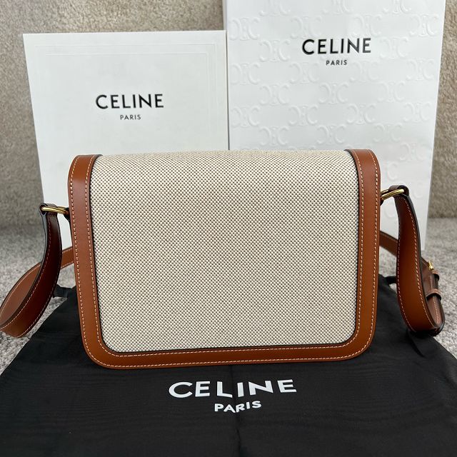 Celine original canvas medium triomphe bag 187363 natural