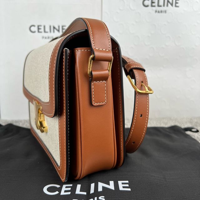 Celine original canvas medium triomphe bag 187363 natural