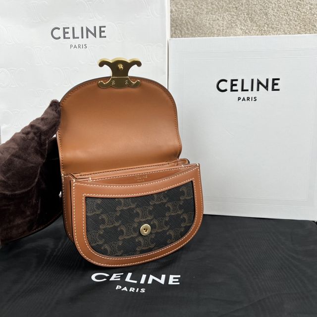 Celine original canvas mini besace bag 10L063 tan