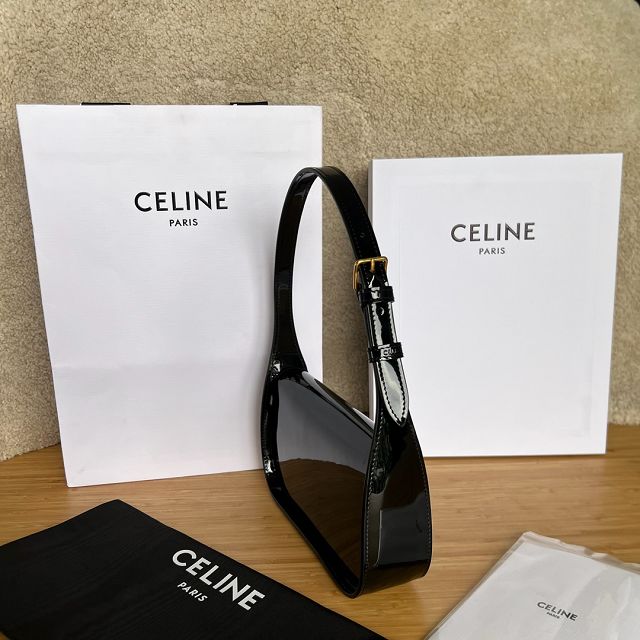 Celine original patent calfskin terence shoulder bag 118313 black