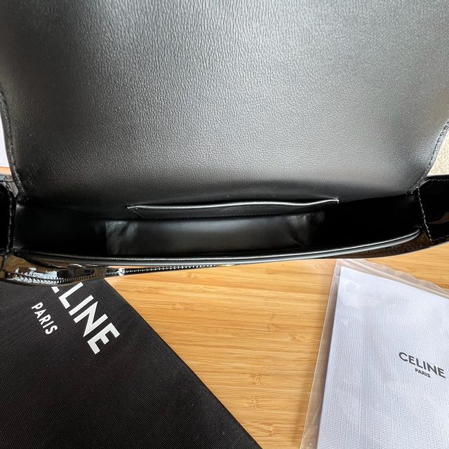 Celine original patent calfskin terence shoulder bag 118313 black