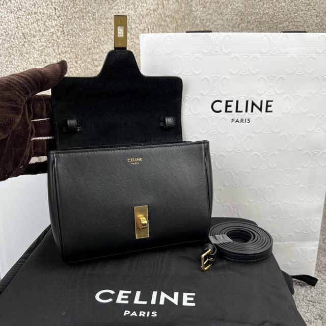 celine original calfskin mini soft 16 bag 10L353 black