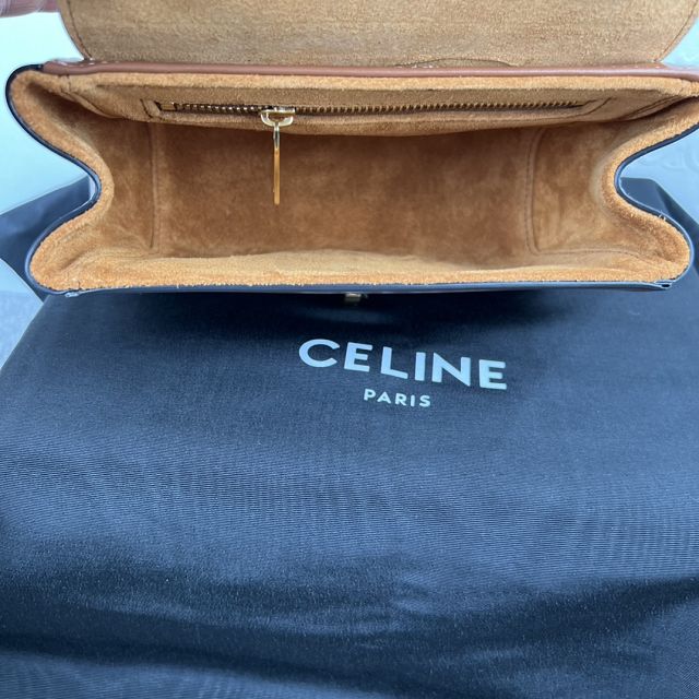 celine original calfskin mini soft 16 bag 10L353 tan