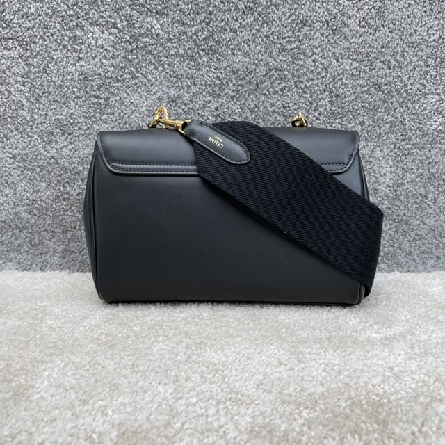 celine original calfskin small soft 16 bag 196853 black