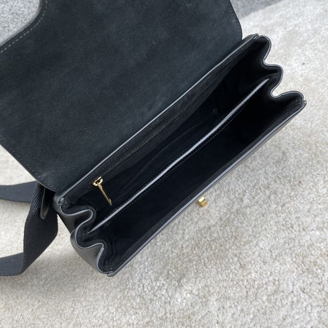 celine original calfskin small soft 16 bag 196853 black