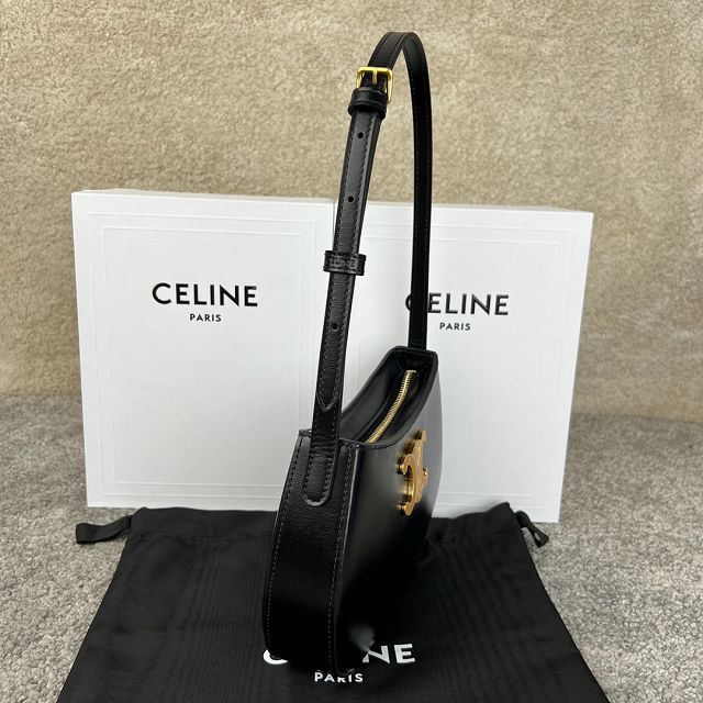 Celine original calfskin medium tilly bag 115703 black