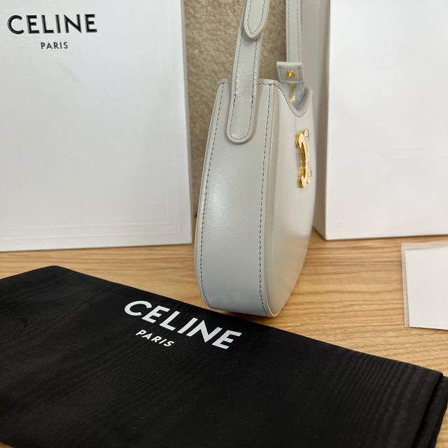 Celine original calfskin medium tilly bag 115703 light grey